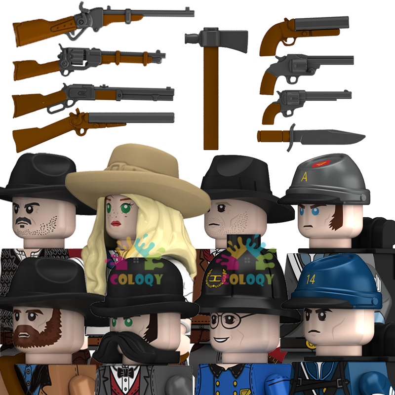 Lego Minifigure Holder - Çocuk oyuncakları kovboy yapı taşları Sadie