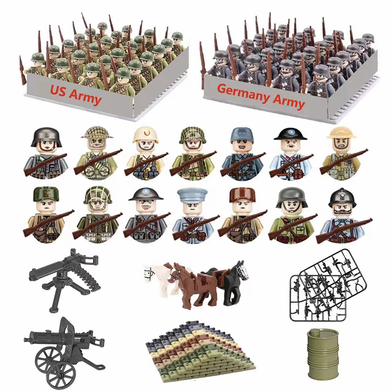 24 adet/toplu WW2 Askeri Karak - Lego Minifigure Holder incelemesi ve fiyatı